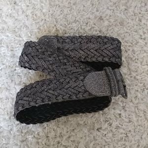 Braided Silver Glitter Belt